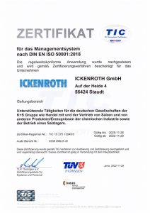 Zertifikat nach DIN ISO 50001
